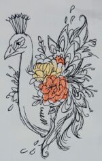 Doodle Pfau Stickdatei [Digital] – Bild 3