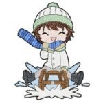 Junge mit Schlitten [Digital]