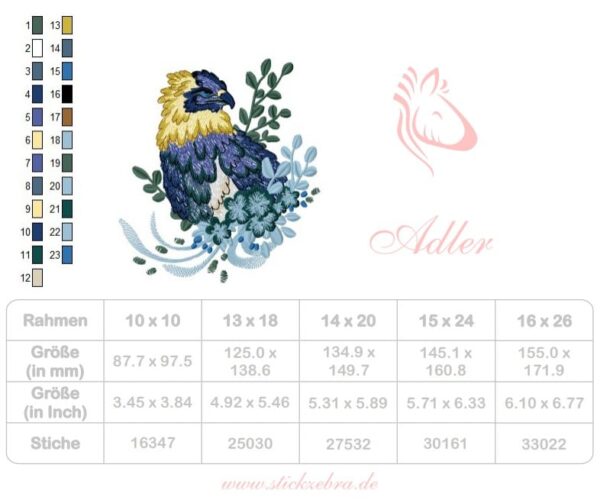 Edler Adler Stickdatei [Digital] – Bild 4