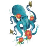 Krake mit Blumen Stickdatei [Digital]