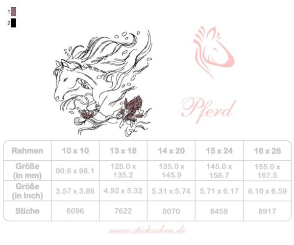 Doodle Pferd mit Blumen [Digital] – Bild 3