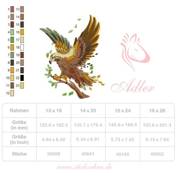 Adler Stickdatei, majestätischer Greifvogel für deine Stickmaschine [Digital] – Bild 6
