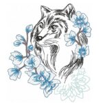 Wolf Doodle Stickdatei [Digital]