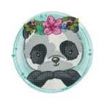 Panda mit Blumenrahmen [Digital]