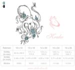 Krake mit Blumen Doodle Stickdatei [Digital] – Bild 3