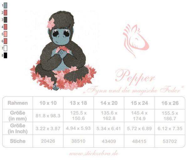 Pepper "Fynn und die magische Feder" Kinderbuch Stickdatei [Digital] – Bild 3