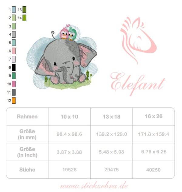 Elefant mit Vögel [Digital] – Bild 3