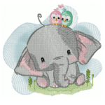 Elefant mit Vögel [Digital]