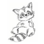 Waschbär im Doodle Stil [Digital]