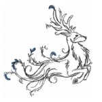 Winterlicher Hirsch [Digital]