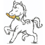 Süßes Pony mit Karotte [Digital]