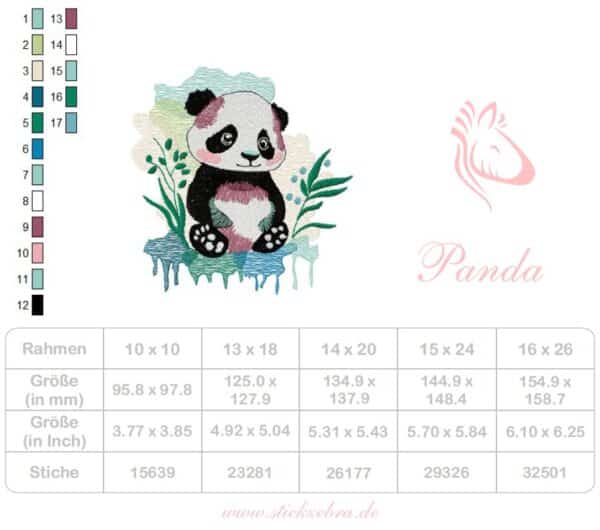 Kleiner Panda Stickdatei: Liebenswertes Vollstick-Design für kreative Stickprojekte [Digital] – Bild 3