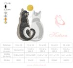 Katzenliebespärchen vor dem Mond Stickdatei: Romantisches Katzen Design für liebevolle Stickprojekte und Dekorationen [Digital] – Bild 4