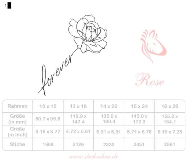 Forever mit Rosen Stickdatei: Romantisches Design für zeitlose Stickprojekte und besondere Geschenke [Digital] – Bild 4