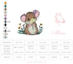 Maus mit Pusteblume Vollstickdatei: Zauberhaftes Design für kinderfreundliche Stickprojekte und kreative Bastelideen [Digital] – Bild 4