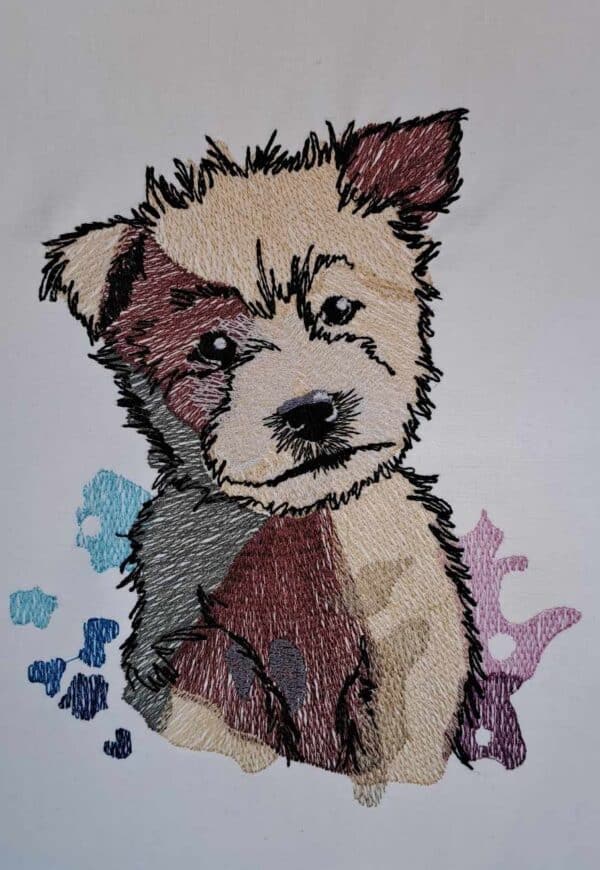 Süßer Vollstick-Hund Stickdatei: Liebenswertes Design für kinderfreundliche Stickprojekte und tierliebe Kreationen [Digital] – Bild 3