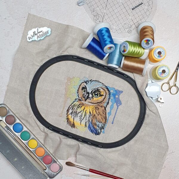 Wunderschöne Eulen-Vollstickdatei: Elegantes Design für kreative Stickprojekte und Dekorationen [Digital] – Bild 2