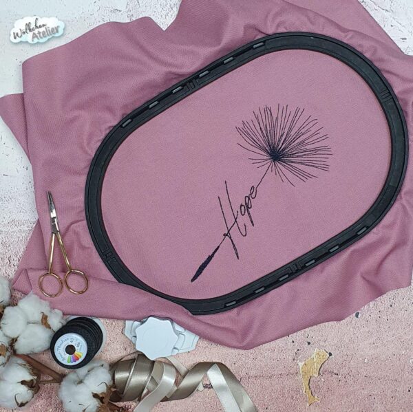 Pusteblume mit dem Schriftzug "Hope" Stickdatei: Inspirierendes Design für kreative Stickprojekte und positive Botschaften [Digital] – Bild 2