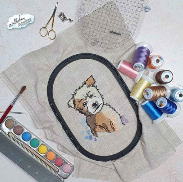 Süßer Vollstick-Hund Stickdatei: Liebenswertes Design für kinderfreundliche Stickprojekte und tierliebe Kreationen [Digital] – Bild 2