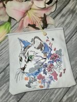 Katzenkopf mit Blumen Stickdatei: Niedliche Katzenmuster für Stickmaschinen [Digital] – Bild 3