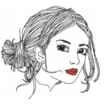 Doodle-Stil Frau Stickdatei: Verspieltes Design für kreative Stickprojekte und einzigartige Dekorationen [Digital]