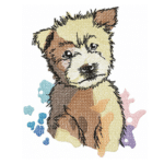 Süßer Vollstick-Hund Stickdatei: Liebenswertes Design für kinderfreundliche Stickprojekte und tierliebe Kreationen [Digital]