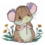 Maus mit Pusteblume Vollstickdatei: Zauberhaftes Design für kinderfreundliche Stickprojekte und kreative Bastelideen [Digital]