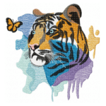 Hübscher Tiger Stickdatei: Majestätisches Design für kraftvolle Stickprojekte und Tierliebhaber [Digital]