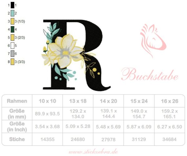 Buchstabe R Stickdatei [Digital] – Bild 4