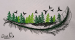 Feder Wald Motiv Stickdatei [Digital] – Bild 4