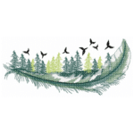 Feder Wald Motiv Stickdatei [Digital]