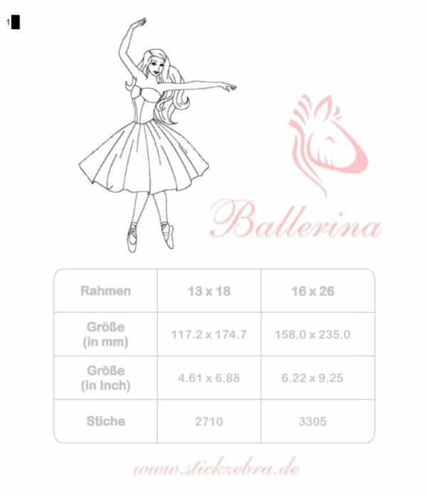 Ballerina Stickdatei zum ausmalen [Digital] – Bild 5