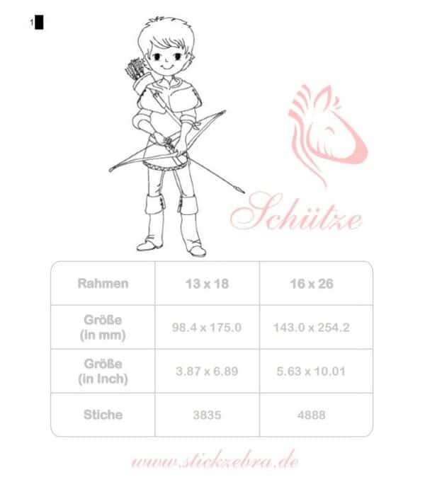 Bogenschütze Stickdatei zum ausmalen [Digital] – Bild 6