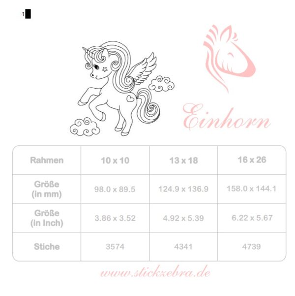 Einhorn Stickdatei zum ausmalen [Digital] – Bild 11