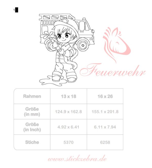 Feuerwehr Stickdatei zum ausmalen [Digital] – Bild 8