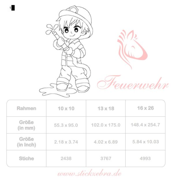 Feuerwehrmann Stickdatei zum ausmalen [Digital] – Bild 6