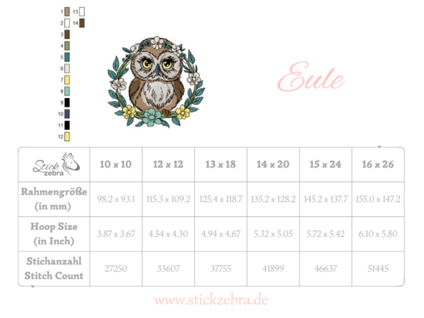 Eule mit Blumenrahmen [Digital] – Bild 3