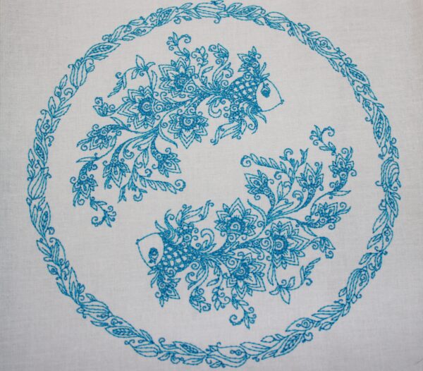 Elegantes Sternzeichen Fische im Doodle Stil Stickdatei [Digital] – Bild 2