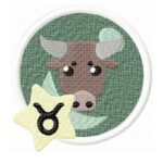 Sternzeichen Stier im Comic Stil Stickdatei [Digital]