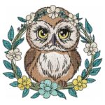 Eule mit Blumenrahmen [Digital]