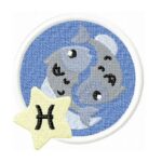 Sternzeichen Fische im Comic Stil Stickdatei [Digital]