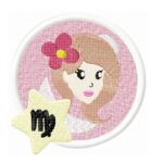 Sternzeichen Jungfrau im Comic Stil Stickdatei [Digital]