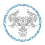 Elegantes Sternzeichen Stier im Doodle Stil Stickdatei [Digital]