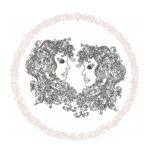 Elegantes Sternzeichen Zwillinge im Doodle Stil Stickdatei [Digital]