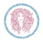 Elegantes Sternzeichen Jungfrau im Doodle Stil Stickdatei [Digital]