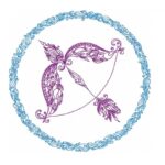 Elegantes Sternzeichen Schütze im Doodle Stil Stickdatei [Digital]