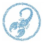 Elegantes Sternzeichen Skorpion im Doodle Stil Stickdatei [Digital]