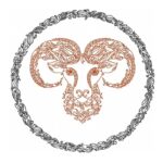 Elegantes Sternzeichen Steinbock im Doodle Stil Stickdatei [Digital]