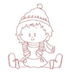 Süßes Doodle Mädchen mit Schal [Digital]