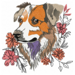 Hund mit Blumen [Digital]